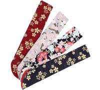 HANABASS Pochette pour Éventail Pliable en Tissu de Soie Vintage Portable 4pcs, Étuis pour Éventails Japonerie Élégants, pour Mariages et Fêtes D'anniversaire
