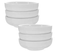 HANABASS Set de 6 Petites Assiettes Blanches en Céramique pour Sauce, Faciles à Transporter et Empilables, pour Camping ou Fête, Dimensions 8×2,5 Cm