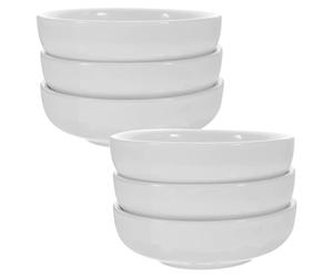 HANABASS Set de 6 Petites Assiettes Blanches en Céramique pour Sauce, Faciles à Transporter et Empilables, pour Camping ou Fête, Dimensions 8×2,5 Cm