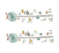 HANABASS Sticker Mural Toise Hauteur Garçon et Filles Décor Forêt Animaux Colorés Chambre Bébé 30x60 Cm X2 Autocollants Amovibles Mesure Croissance Murale Bébé Garçon Fille