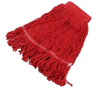 HANABASS Tête de Balai de Remplacement Rouge Résistante à L'usure en Coton et Polyester, Lingette Nettoyante Lavable pour Balai Serpillère Professionnel Industriel