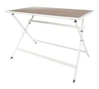 HANAE - Table Pliante de Jardin Rectangle en Métal et Verre Décor Imitation Bois - Altobuy Marron G