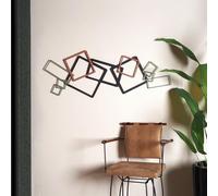 Hanah Home Accessoire mural décoratif élégant en métal, 45 x 116 cm, 100% acier (1,5 mm) - Noir, vert et rouge - Parfait pour la décoration intérieure moderne et l'affichage d'art