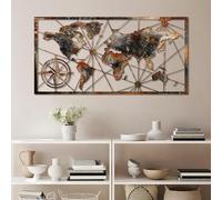 Hanah Home Accessoire mural décoratif en métal peint à la main, 120 cm x 60 cm, 100% métal (1,5 mm) | Variations de couleurs uniques | Accent élégant pour la décoration intérieure