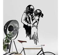 Hanah Home Banksy Accessoire mural décoratif en métal 47 x 85 cm 100% métal (1,5 mm) Noir