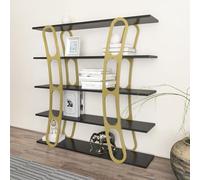 Hanah Home Bookshelf, Black Gold, Taille Unique