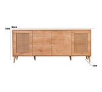 Hanah Home Buffet Hazeran 4 portes 180 x 81 x 41 cm Chêne