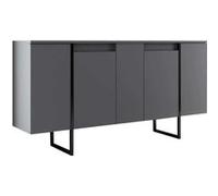 Hanah Home - Buffet en aggloméré pieds en métal Luxe anthracite et noir Anthracite et Noir G