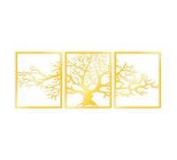 Hanah Home Élégant accessoire mural décoratif en métal doré (3 pièces) 49 x 60 cm | Corps en métal durable de 1,5 mm | Parfait pour la décoration d'intérieur moderne et les intérieurs élégants