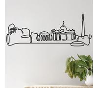 Hanah Home Élégant accessoire mural décoratif en métal, noir, 120 x 45 x 1,5 cm, 100% métal, 2 mm d'épaisseur, design léger et moderne pour décoration d'intérieur
