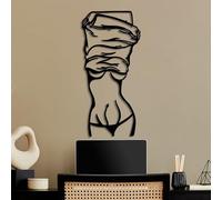 Hanah Home Élégant accessoire mural décoratif en métal, noir, 33 x 70 cm, 100% métal, 1,5 mm d'épaisseur, léger et facile à accrocher, parfait pour une décoration moderne