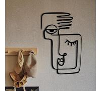 Hanah Home Élégant accessoire mural décoratif en métal, noir, 36 x 55 cm, 100% métal, 1,2 mm d'épaisseur, parfait pour la décoration d'intérieur moderne et l'art mural unique