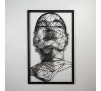 Hanah Home Élégant accessoire mural décoratif en métal, noir, 45 x 70 cm, 100% acier, 1,5 mm d'épaisseur, léger 0,8 kg, parfait pour la décoration d'intérieur moderne