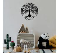 Hanah Home Élégant accessoire mural décoratif en métal, noir, 50 x 50 cm, 100% métal, 1,5 mm d'épaisseur, montage mural facile, parfait pour la décoration d'intérieur moderne