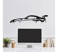 Hanah Home Élégant accessoire mural décoratif en métal, noir, 70 x 14 cm, 100% métal, 1,5 mm d'épaisseur, montage mural facile pour décoration d'intérieur moderne