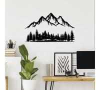 Hanah Home Élégant accessoire mural décoratif en métal, noir, 70 x 22 cm et 70 x 40 cm, 100% métal, 1,5 mm d'épaisseur, montage mural facile, parfait pour une décoration moderne