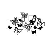 Hanah Home Élégant accessoire mural décoratif en métal, noir, 70 x 40 cm, 100% métal (1,5 mm d'épaisseur), montage mural facile, parfait pour la décoration d'intérieur moderne