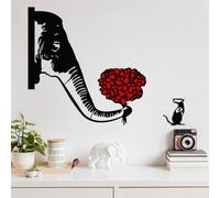 Hanah Home Élégant accessoire mural décoratif en métal, noir et rouge, 72 x 72 cm, 100% métal, 1,5 mm d'épaisseur, parfait pour la décoration d'intérieur moderne et l'affichage d'art