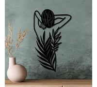Hanah Home Élégant accessoire mural décoratif noir en métal, 42 x 70 cm, 100% métal, 1,5 mm d'épaisseur, léger et facile à accrocher, parfait pour une décoration moderne