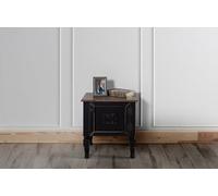 Hanah Home Elegant Black Nightstand with Spruce Top & Hornbeam Jambes 50 x 40 x 52 cm | 100% MDF, épaisseur 10 mm | Rangement élégant pour Chambres Modernes