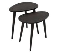 Hanah Home Elegant Nesting Ensemble de Table (2 pièces), Anthracite, 50 x 48 x 33 cm et 50 x 52 x 33 cm, 100% Bois Massif, élégant et Fonctionnel pour Les espaces de Vie Modernes