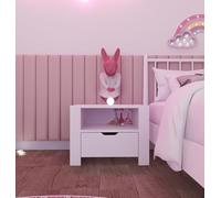 Hanah Home Élégant Stand de Nuit avec tiroir Simple, Blanc Mat, 60 x 45 x 42 cm, 100% mélamine, épaisseur 18 mm, Solution de Rangement élégante et Fonctionnelle