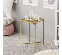 Hanah Home Élégante Table à café en métal doré, 46 x 56 x 46 cm, 100% métal Durable, Poids léger jusqu'à 3,11 kg, Parfaite pour Les Salons Modernes et la décoration élégante