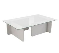Hanah Home Élégante Table à café Grise - 105 x 65 x 30 cm - Dessus en 100% Verre trempé - Cadre en Particules de mélamine - Épaisseur : 18 mm - Design Moderne pour Salon