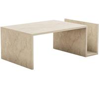 Hanah Home Table basse Mémo rectangulaire effet travertin 86,8 x 50 x H32,4 cm