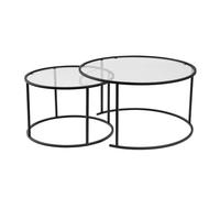 Tables gigognes Ensemble de Aurum 80 60 noir transparent 80x80xh43