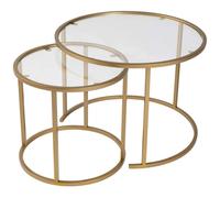 Tables gigognes Ensemble de Aurum 60 42 or transparent 60x60xh43cm