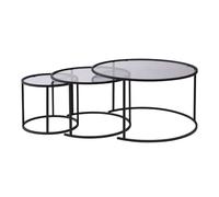 Tables gigognes Ensemble de Aurum 80 60 42 noir gris 80 x 80 x h43