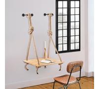 Hanah Home HM-001-SRK, Massif, Bois Noir, Taille Unique