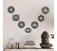 Hanah Home Lot d'accessoires muraux décoratifs en métal (10 pièces), noir, 10 x 10 cm (9) et 10 x 6 cm (1), 100% métal, 1,5 mm d'épaisseur, facile à suspendre au mur, décoration d'intérieur élégante