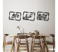 Hanah Home Lot de 3 accessoires muraux décoratifs élégants en métal - 47 x 60 cm - 100% métal - 1,5 mm d'épaisseur - Idéal pour décoration d'intérieur moderne et mur de galerie