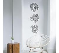 Hanah Home Lot de 3 accessoires muraux décoratifs élégants en métal noir 100% métal, 1,2 mm d'épaisseur, parfaits pour la décoration d'intérieur moderne et l'art mural unique