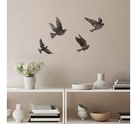 Hanah Home Lot de 4 accessoires muraux décoratifs en métal peint à la main - 100% métal - Épaisseur : 1,5 mm - Couleurs et textures uniques pour une décoration d'intérieur élégante