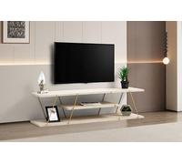 Meuble TV Canaz - Or, Travertin 120 x 33 x 30