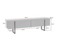 Hanah home meuble TV Luxe Travertine - Noir