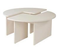 Hanah Home – Table basse Moira – Ronde Ø90 cm, H41 cm, 100% mélamine 18 mm – Blanc