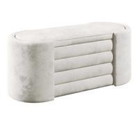 Hanah home Pouf-coffre rond - Crème
