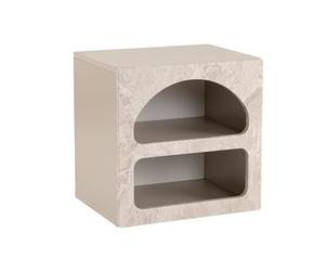 Hanah Home Stand de Nuit, mélamine, Travertes en marbre grès, Taille Unique