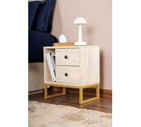 Hanah Home Stand de Nuit, mélamine, Travertine dorée, Taille Unique