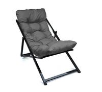 Hanah Home, Sunbed - Dark Grey, Bain de soleil, 100 % METAL, gris foncé, 128 x 44 x 90 cm