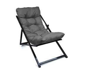 Hanah Home, Sunbed - Dark Grey, Bain de soleil, 100 % METAL, gris foncé, 128 x 44 x 90 cm