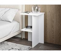 Hanah Home Support de Nuit élégant Blanc avec Option de Montage Mural, 36 x 60 x 36 cm, Panneau en Particules 100% mélamine, épaisseur 18 mm, Solution de Rangement élégante pour Chambres Modernes
