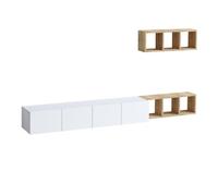 Meuble TV Pia Blanc, Chêne 215 x 25 x 32