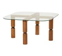 Hanah Home Table basse bois massif et verre