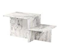Harmony - Table basse rectangulaire effet marbre Freesia, 80 x 40 x 40 cm, design élégant pour salon, revêtement mélamine 18 mm