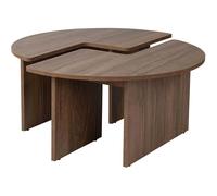 Table basse - MOIRA - Ronde - Noyer - 90 x 90 x 41 cm